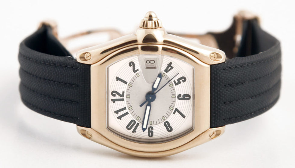 Cartier Uhr am Lederband mit mechanischem Uhrwerk